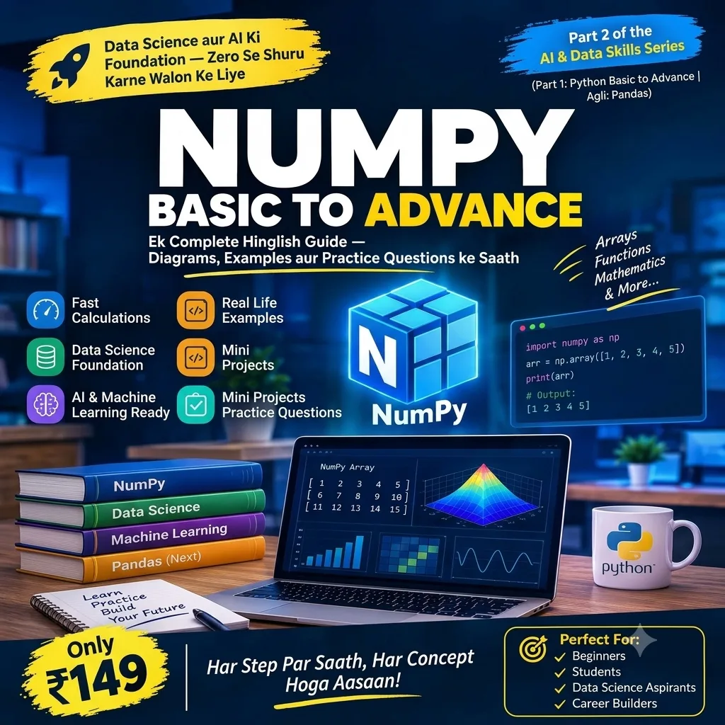NumPy Basic to Advanced – Complete Practical Guide with Mini Projects (AI & Data Skills Series, Part 2)